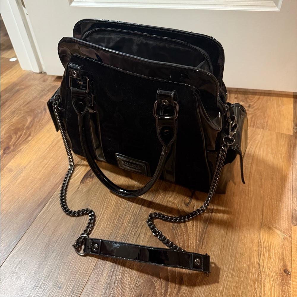 Killstar Black Patent Snake & Occult Print Shoulder Bag - Picture 2 of 11